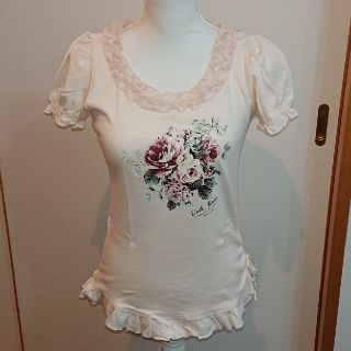 レストローズ(L'EST ROSE)のL'est Rose★ピンク 花柄フリル Tシャツ(Tシャツ(半袖/袖なし))