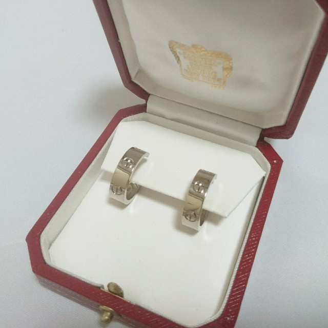 カルティエ ラブピアス WG CARTIER LOVE ホワイトゴールド