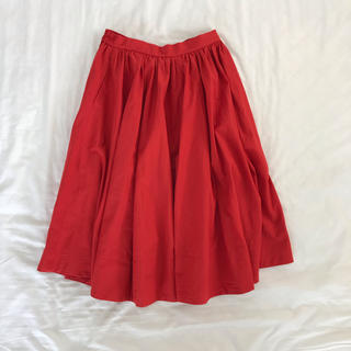 ルグラジック(LE GLAZIK)の●le glazik リネンスカート 赤●ル グラジック(ひざ丈スカート)