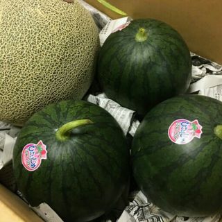 熊本県産小玉すいか3玉肥後グリーン1玉入りお買い得セット 送料込(フルーツ)