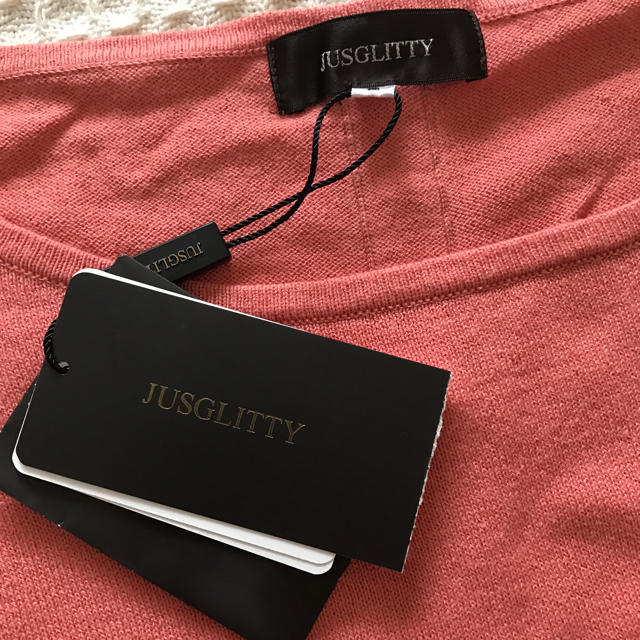 JUSGLITTY(ジャスグリッティー)のジャスグリッティー JUSGLITTY 半袖 ニット カットソー ピンク 2 レディースのトップス(カットソー(半袖/袖なし))の商品写真