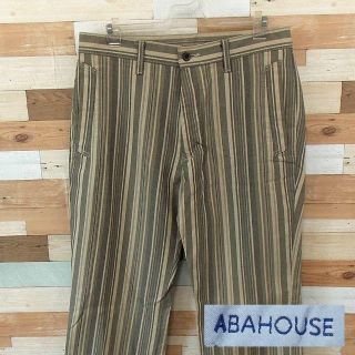 アバハウス(ABAHOUSE)の【ABAHOUSE】 美品 アバハウス ブラウンストライプパンツ サイズ3(チノパン)