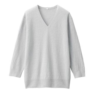 ムジルシリョウヒン(MUJI (無印良品))の無印良品　UVカットフレンチリネンVネックセーター(ニット/セーター)