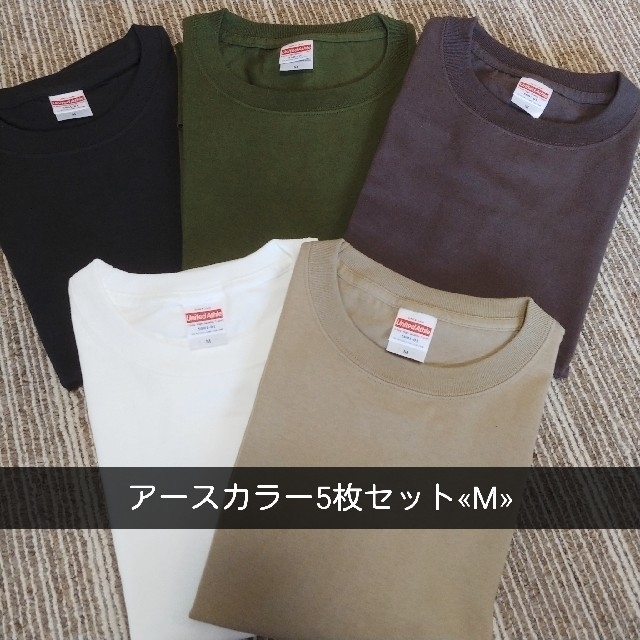 Champion(チャンピオン)の① アースカラー Tシャツ M 5色セット 無地 メンズ 新品 ベージュ 白 黒 メンズのトップス(Tシャツ/カットソー(半袖/袖なし))の商品写真