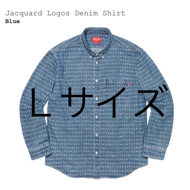 【新品Ｌ】Supreme Jacquard Logos Denim Shirt