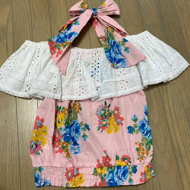 ROSE FANFAN(ローズファンファン)の肩出しトップス新品150〜160 キッズ/ベビー/マタニティのキッズ服女の子用(90cm~)(ブラウス)の商品写真