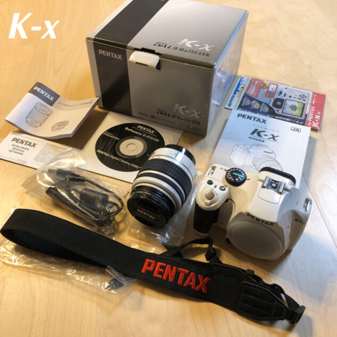 箱付★PENTAX K-x デジタル一眼レフカメラ　ホワイト kxデジタル一眼