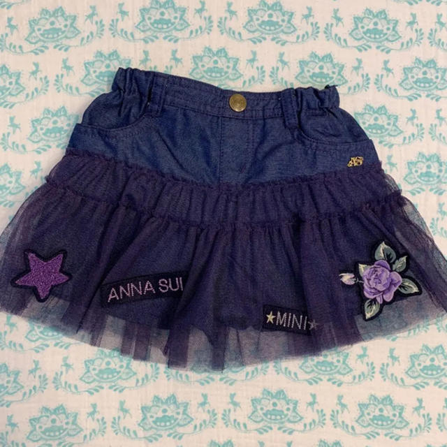 ANNA SUI mini(アナスイミニ)のアナスイミニ　ANNA SUI MINI チュールキュロットスカート　90 キッズ/ベビー/マタニティのキッズ服女の子用(90cm~)(スカート)の商品写真