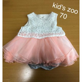 キッズズー(kid’s zoo)のkid's zoo ドレス風ロンパース　70サイズ(ロンパース)