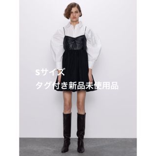 ザラ(ZARA)のすず様専用　ZARA コンビ素材ワンピース(ミニワンピース)