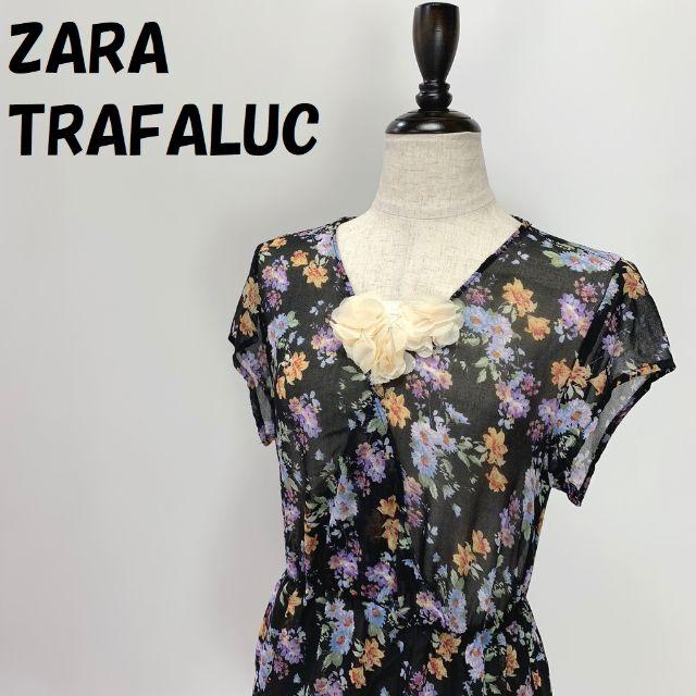 ZARA(ザラ)の【人気】ZARA TRAFALUC/ザラ 総柄 花柄 チュニック USサイズXS レディースのトップス(チュニック)の商品写真