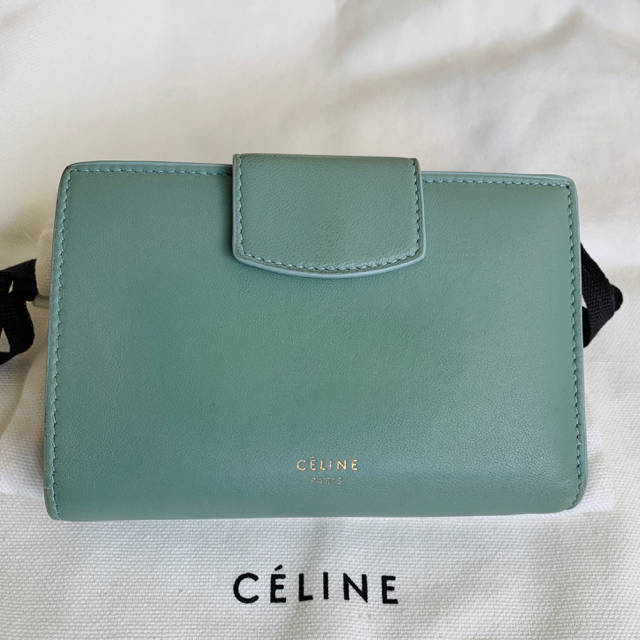 に値下げ! CELINE セリーヌ がまぐち財布 セラドン フィービー