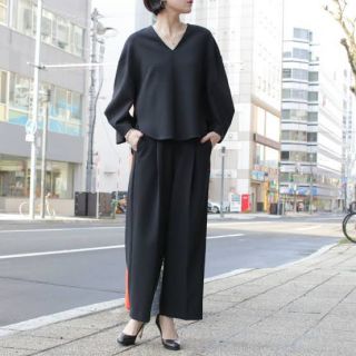 【極美品】秋冬物 エンフォルド ワイドパンツ 36 S〜M 67〜77 グリーン