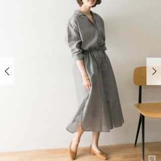 アーバンリサーチ(URBAN RESEARCH)の専用　コットンシルクシャツワンピース【ギンガム】未使用タグ付き(ロングワンピース/マキシワンピース)