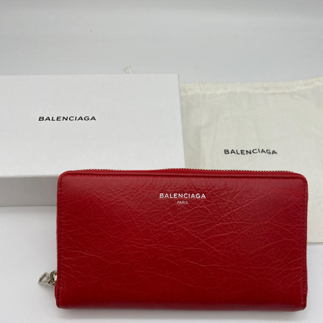 返品不可】 - Balenciaga バレンシアガ 財布 新品 未入荷 レッド 長