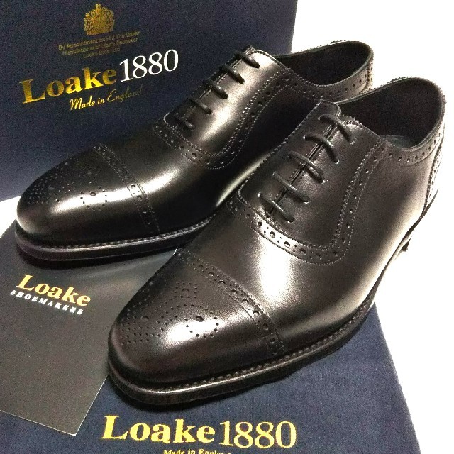 新品Loakセミブローグ高級革靴・8F