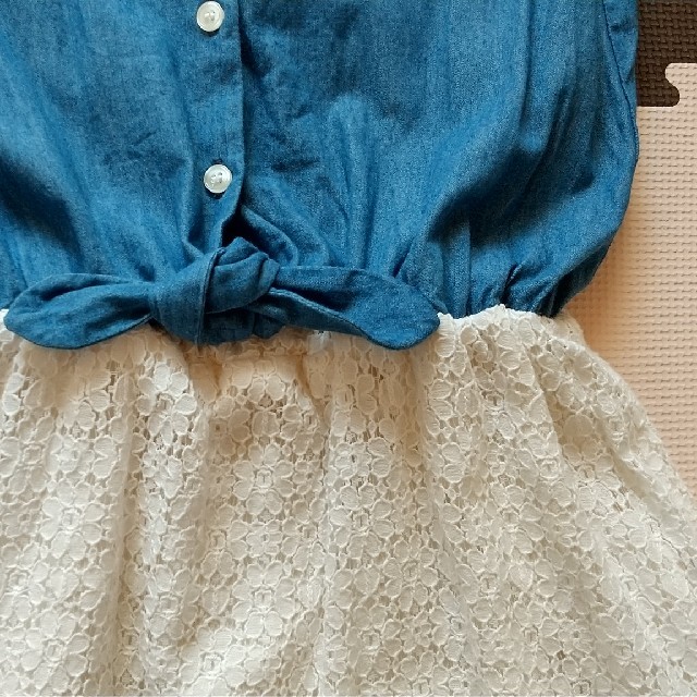 GU(ジーユー)の【GU】キッズ♡半袖デニムワンピース     140cm      美品💎✨ キッズ/ベビー/マタニティのキッズ服女の子用(90cm~)(ワンピース)の商品写真