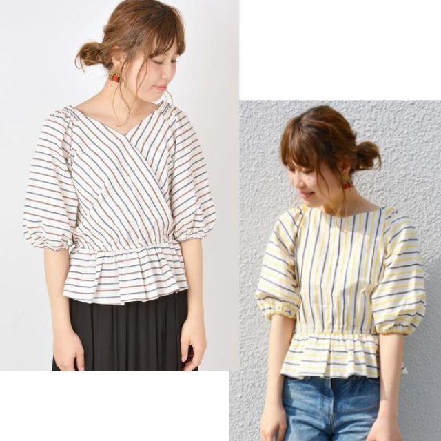 SHIPS for women(シップスフォーウィメン)のSHIPS Khaju 2WAYストライプカシュクールブラウス レディースのトップス(シャツ/ブラウス(長袖/七分))の商品写真