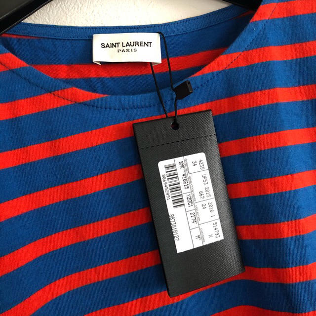 Saint Laurent(サンローラン)の新品！SAINT LAURENT ボーダーマリンTシャツ 定価5.4万 サイズM メンズのトップス(Tシャツ/カットソー(半袖/袖なし))の商品写真
