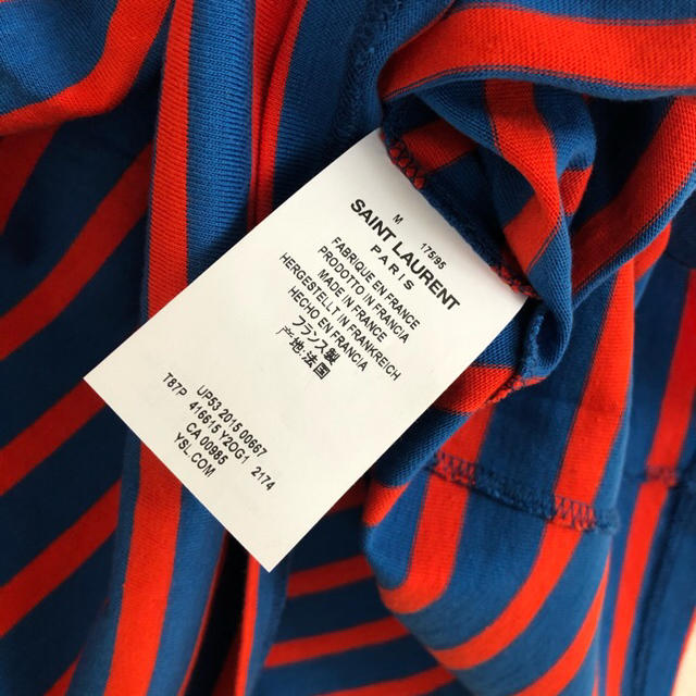 Saint Laurent(サンローラン)の新品！SAINT LAURENT ボーダーマリンTシャツ 定価5.4万 サイズM メンズのトップス(Tシャツ/カットソー(半袖/袖なし))の商品写真