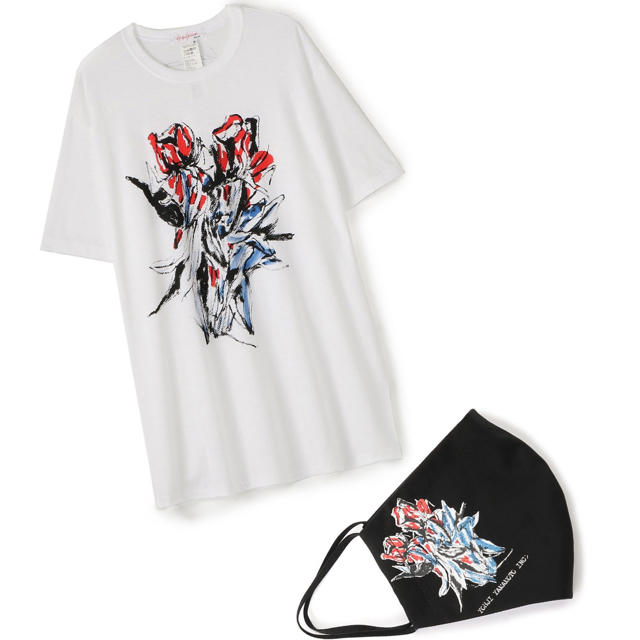 Yohji Yamamoto(ヨウジヤマモト)のYOHJI YAMAMOTO ヨウジヤマモト 朝倉優佳 薔薇 Tシャツ NOIR メンズのトップス(Tシャツ/カットソー(半袖/袖なし))の商品写真