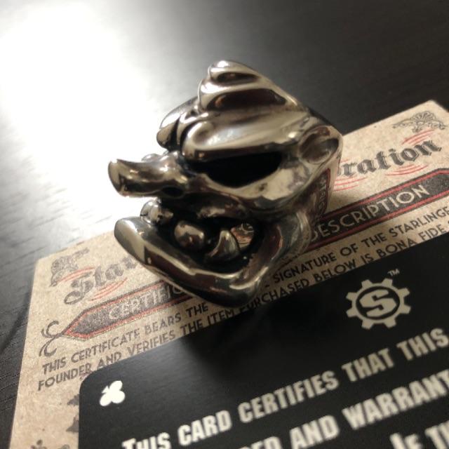 スターリンギア パンチャーカラス天狗リング メンズのアクセサリー(リング(指輪))の商品写真