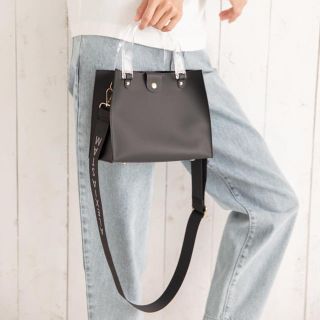 アリシアスタン(ALEXIA STAM)のClear Handle Logo Shoulder Bag Black(ショルダーバッグ)