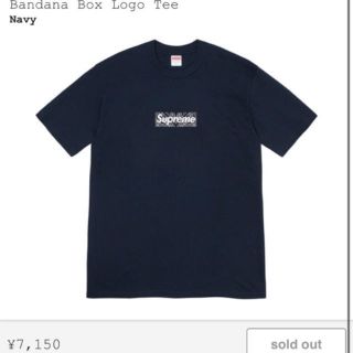 シュプリーム(Supreme)のBandana Box Logo Tee Nevy Large Size:L(Tシャツ/カットソー(半袖/袖なし))