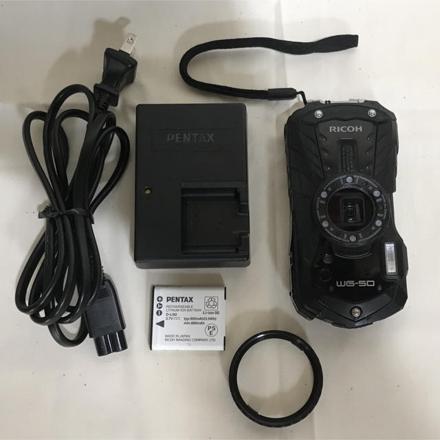 RICOH(リコー)の★ RICOH 防水デジタルカメラ WG-50 ブラック (中古品) ★ スマホ/家電/カメラのカメラ(コンパクトデジタルカメラ)の商品写真