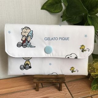 ジェラートピケ(gelato pique)のハンドメイド　ジェラピケ　通帳ケース　フラットポーチ　スヌーピー(ポーチ)