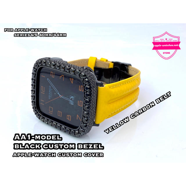 ◇アップルウォッチ用カスタムカバーカーボンベルトセット44mm42mm