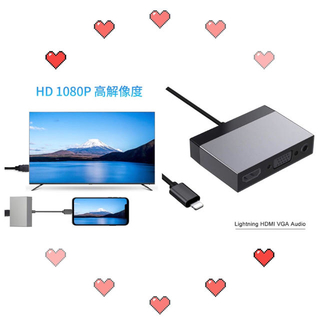 iPhone iPad専用 HDMI VGA Audio 変換 アダプター (映像用ケーブル)