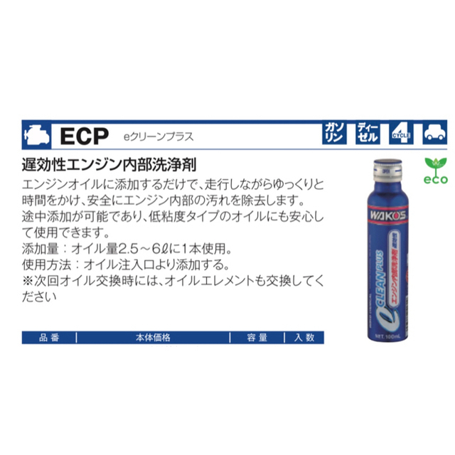 ワコーズ eクリーンプラス エンジンパワーシールド EPS オイル漏れ防止剤！