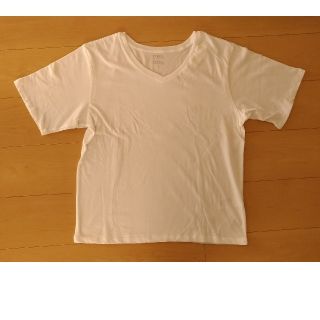 ローリーズファーム(LOWRYS FARM)の【新品】ローリーズファーム　Ｖネック　半袖Ｔシャツ　Ｌサイズ　ホワイト(Tシャツ(半袖/袖なし))