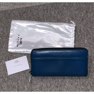 コーチ(COACH)のCOACH★パンチングレザー長財布《ブルー》正規品(長財布)