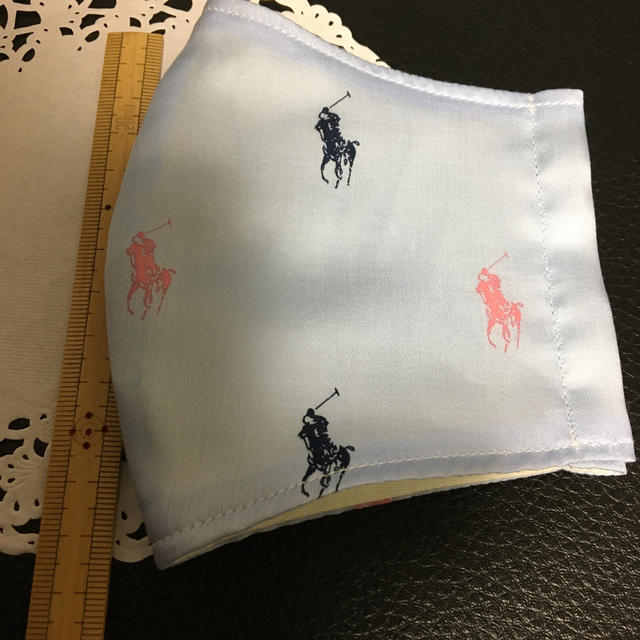 Ralph Lauren(ラルフローレン)の手作り　インナーマスク　大人用　ラルフローレン ・水色 ハンドメイドのハンドメイド その他(その他)の商品写真