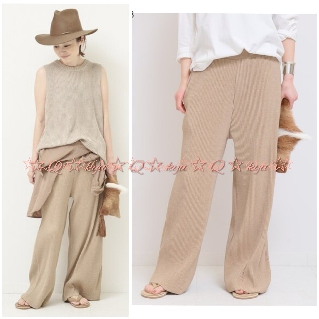 L'Appartement DEUXIEME CLASSE(アパルトモンドゥーズィエムクラス)の新品タグ付☆ ドゥズィーエムクラス リブパンツ ☆ PLEATS PANTS レディースのパンツ(カジュアルパンツ)の商品写真