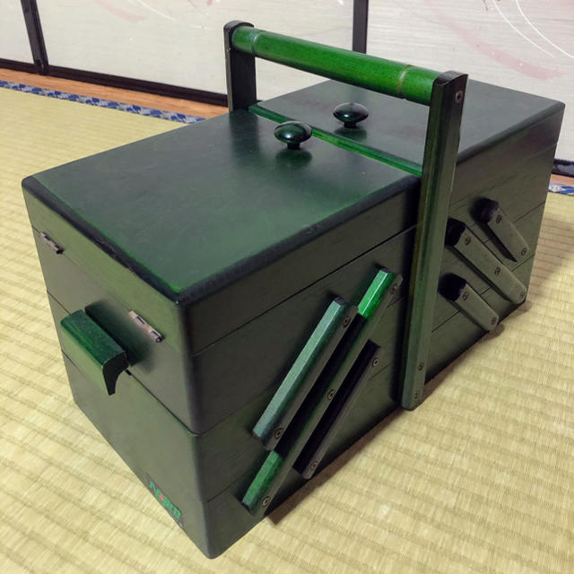 懐かしい昭和のレトロ⭐ najico木製ソーイングボックス（裁縫箱）