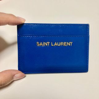 SAINT LAURENT   カードケース　レザー　ブルー  付属品付き