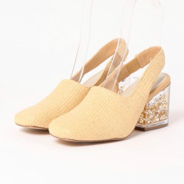 SQUARE TOE CLEAR HEEL サンダル