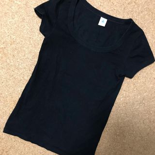 プチバトー(PETIT BATEAU)のブラックティシャツ(Tシャツ(半袖/袖なし))