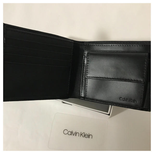 Calvin Klein(カルバンクライン)の直営店購入 新品カルバンクライン 高級カーフ革 二つ折り財布 メンズのファッション小物(折り財布)の商品写真