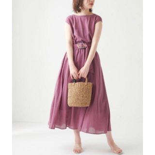 ナチュラルクチュール(natural couture)のWEB限定変形べっ甲ベルト涼しげワンピ(ロングワンピース/マキシワンピース)