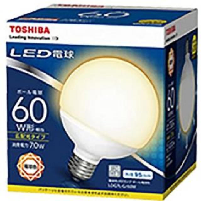 東芝(トウシバ)の【2個セット】東芝 LEDボール電球 LDG7L-G/60W E26口金 インテリア/住まい/日用品のライト/照明/LED(蛍光灯/電球)の商品写真