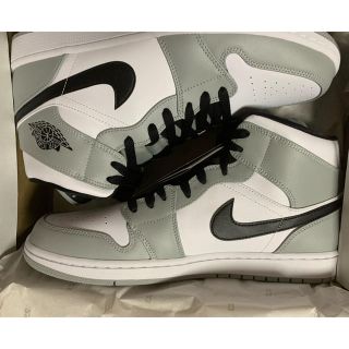 ナイキ(NIKE)のNIKE AIR JORDAN1 MID 白灰黒　29cm エアジョーダン1(スニーカー)