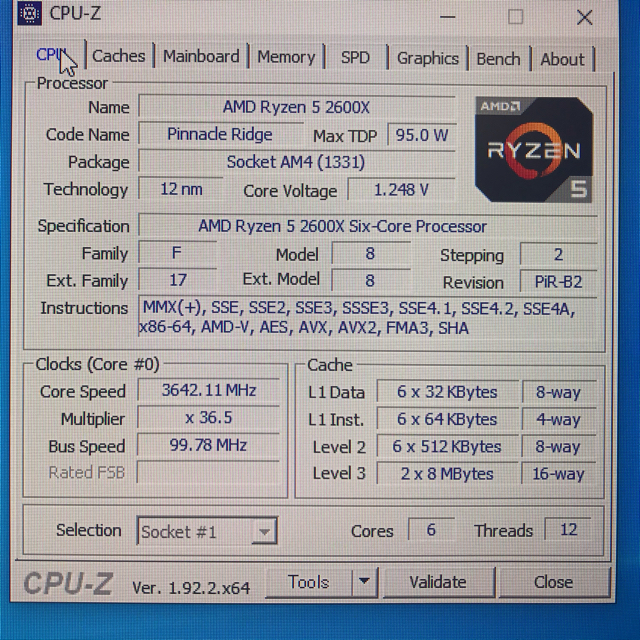 AMD CPU Ryzen 5 2600XPC/タブレット