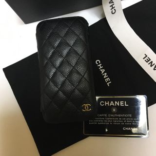 シャネル(CHANEL)のCHANEL  iPhoneケース キャビアスキン 正規品 ゴールド ココマーク(iPhoneケース)