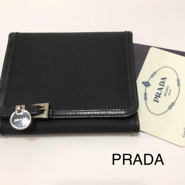 プラダ ナイロン レザー 3つ折り 財布 PRADA【 美品 】