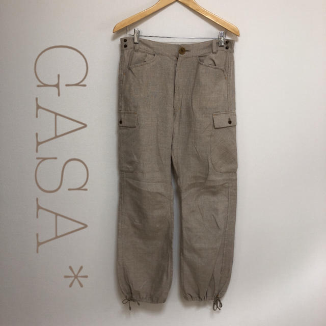 GASA ベルト付 リネンパンツ