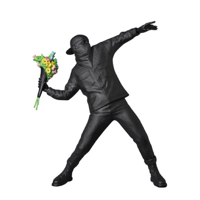 新品 BANKSY FLOWER BOMBER BLACK GESSO Ver